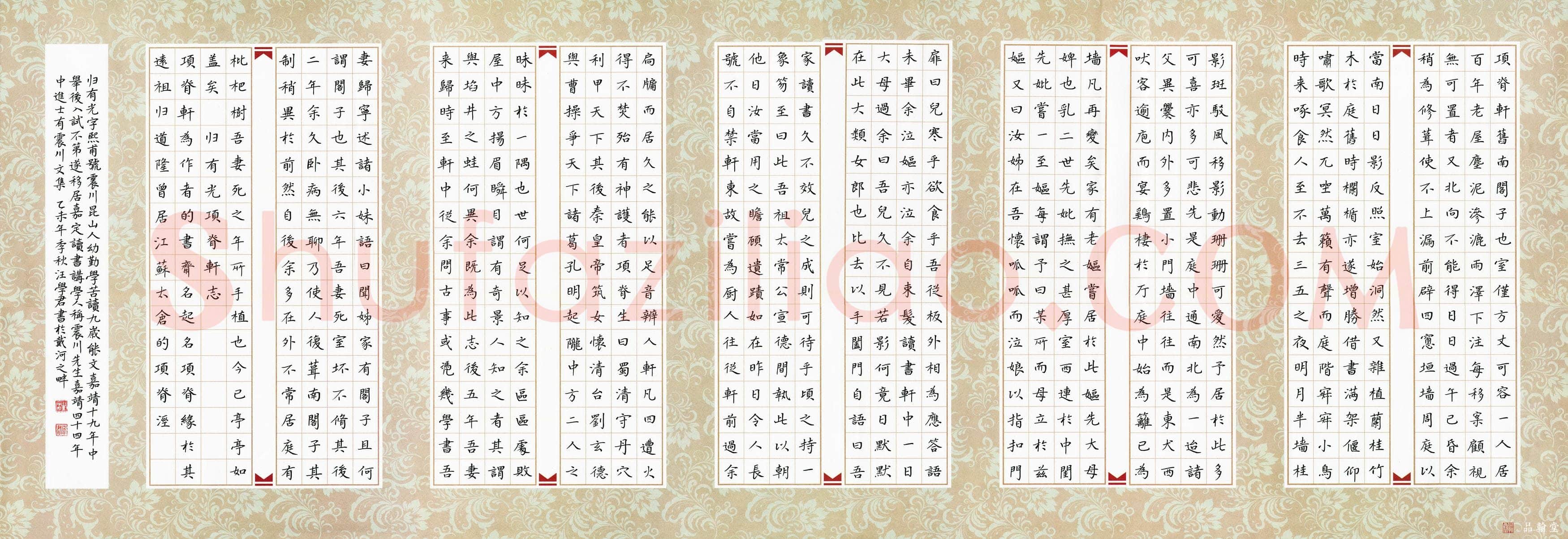汪学君硬笔楷书归有光项脊轩志,汪学君硬笔书法作品
