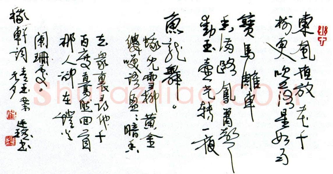 崔廷瑶硬笔行书稼轩词青玉案,崔廷瑶硬笔书法作品
