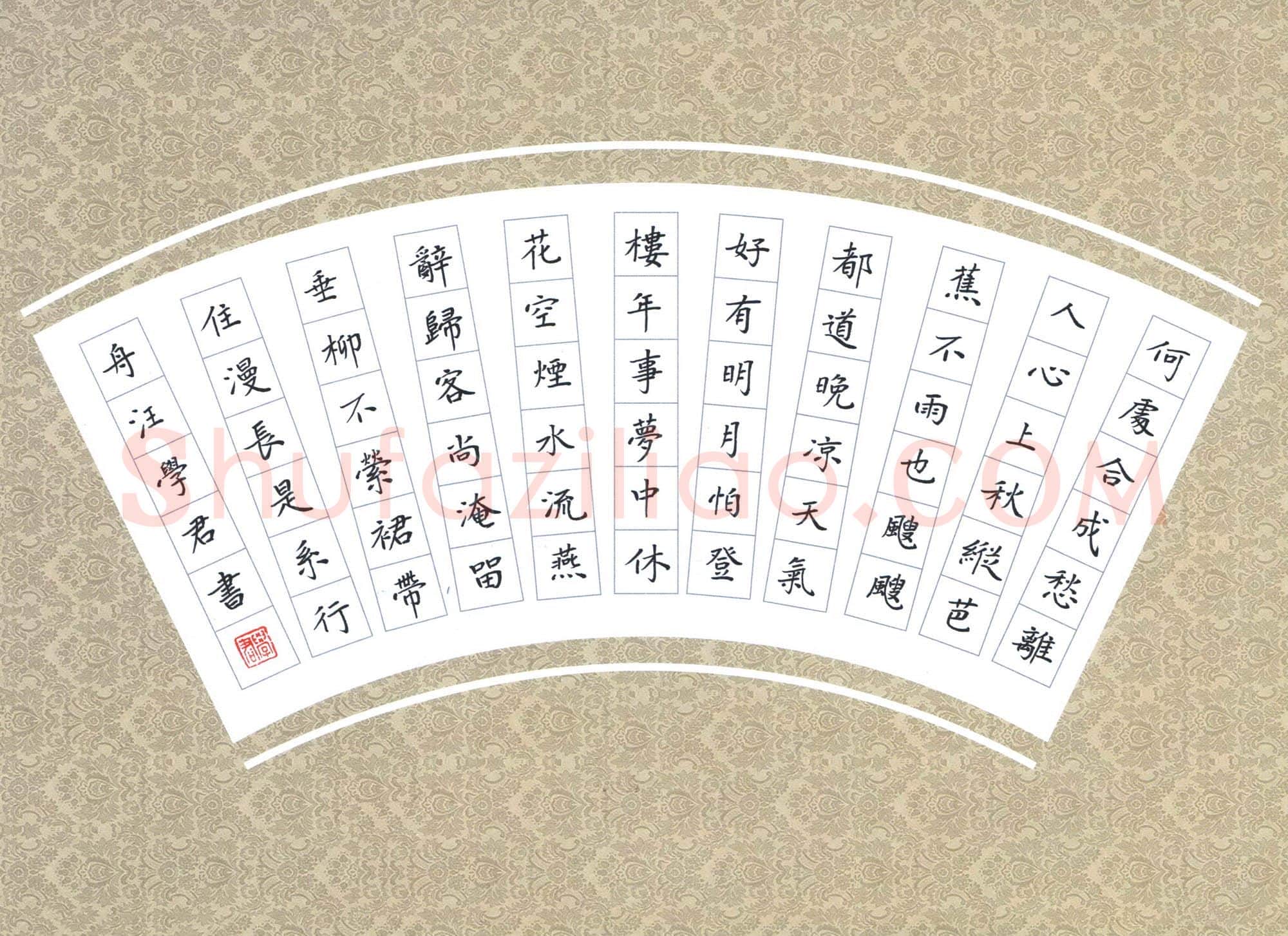 汪学君硬笔楷书吴文英词唐多令惜别,汪学君硬笔书法作品