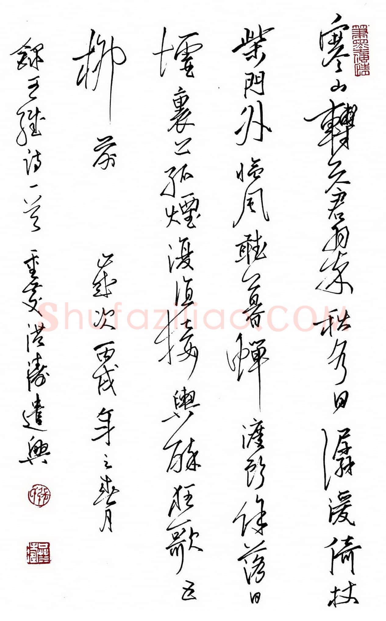 张洪涛硬笔行草王维诗一首,张洪涛硬笔书法作品