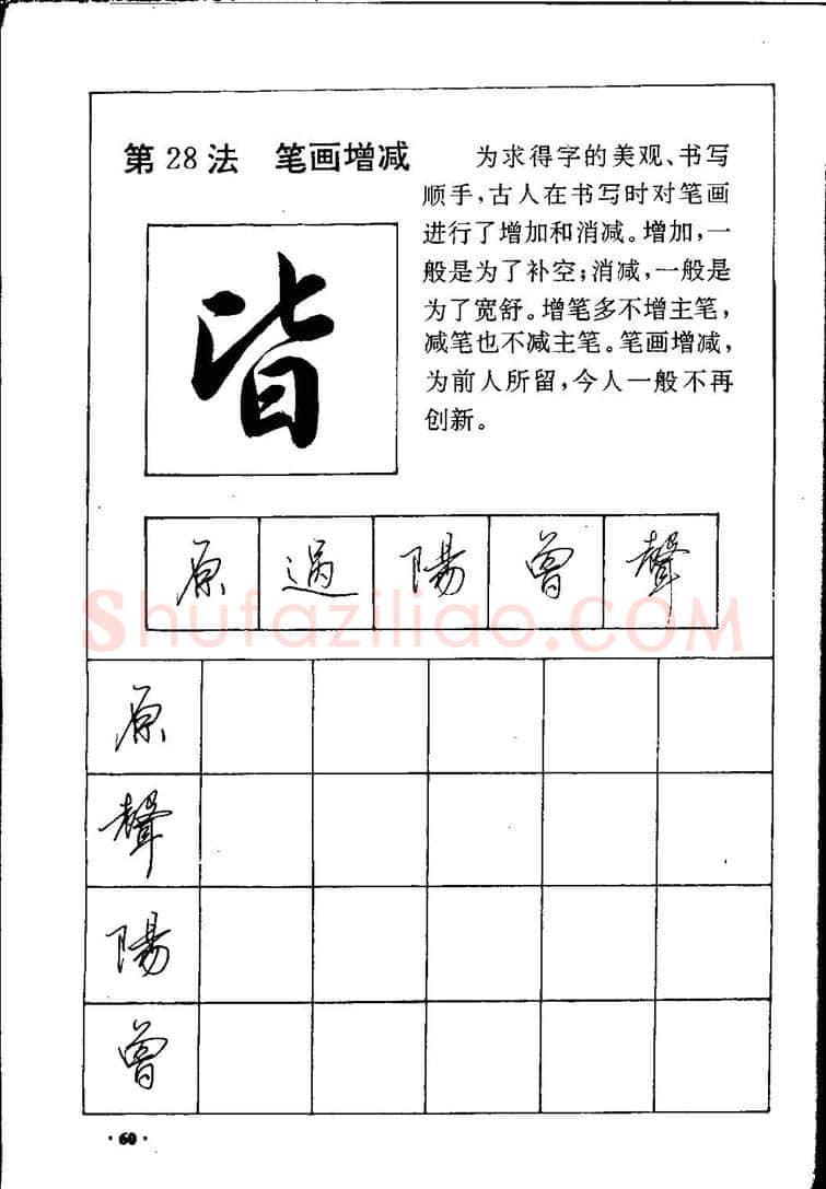 田英章硬笔硬笔字帖,摘自田英章间架结构28法：硬笔楷行卷 字帖