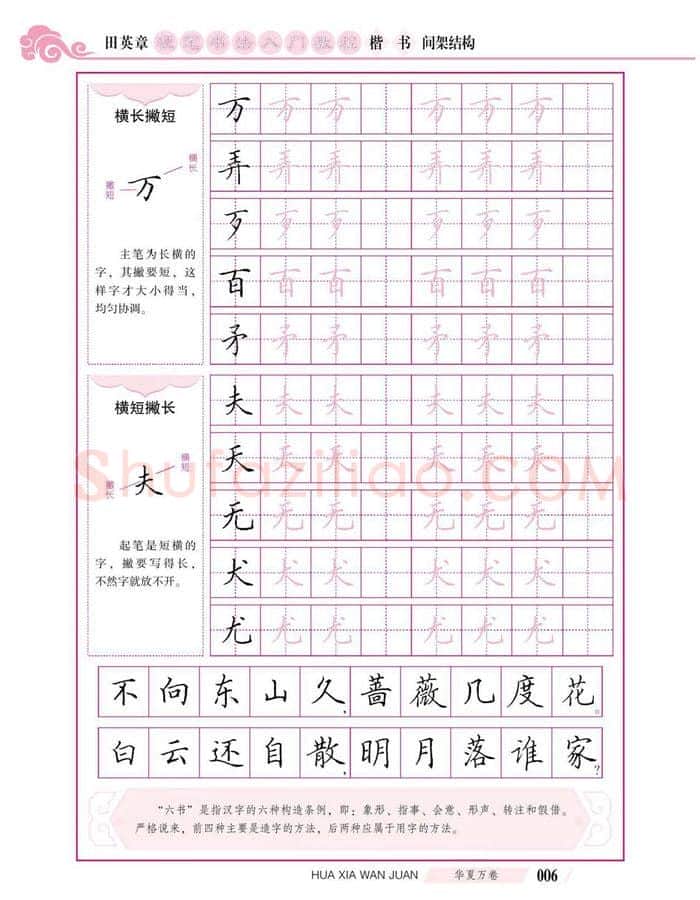 田英章硬笔楷书字帖,摘自田英章硬笔书法入门教程 楷书间架结构