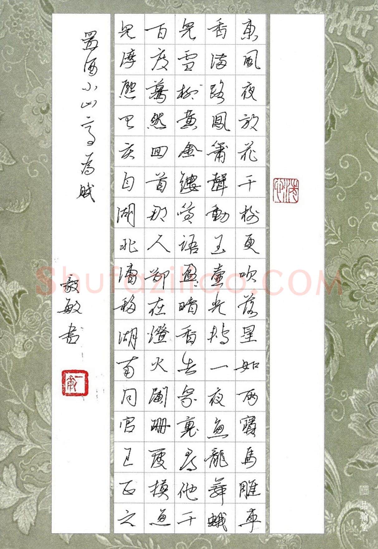闻毅敏硬笔行书辛弃疾词,闻毅敏硬笔书法作品