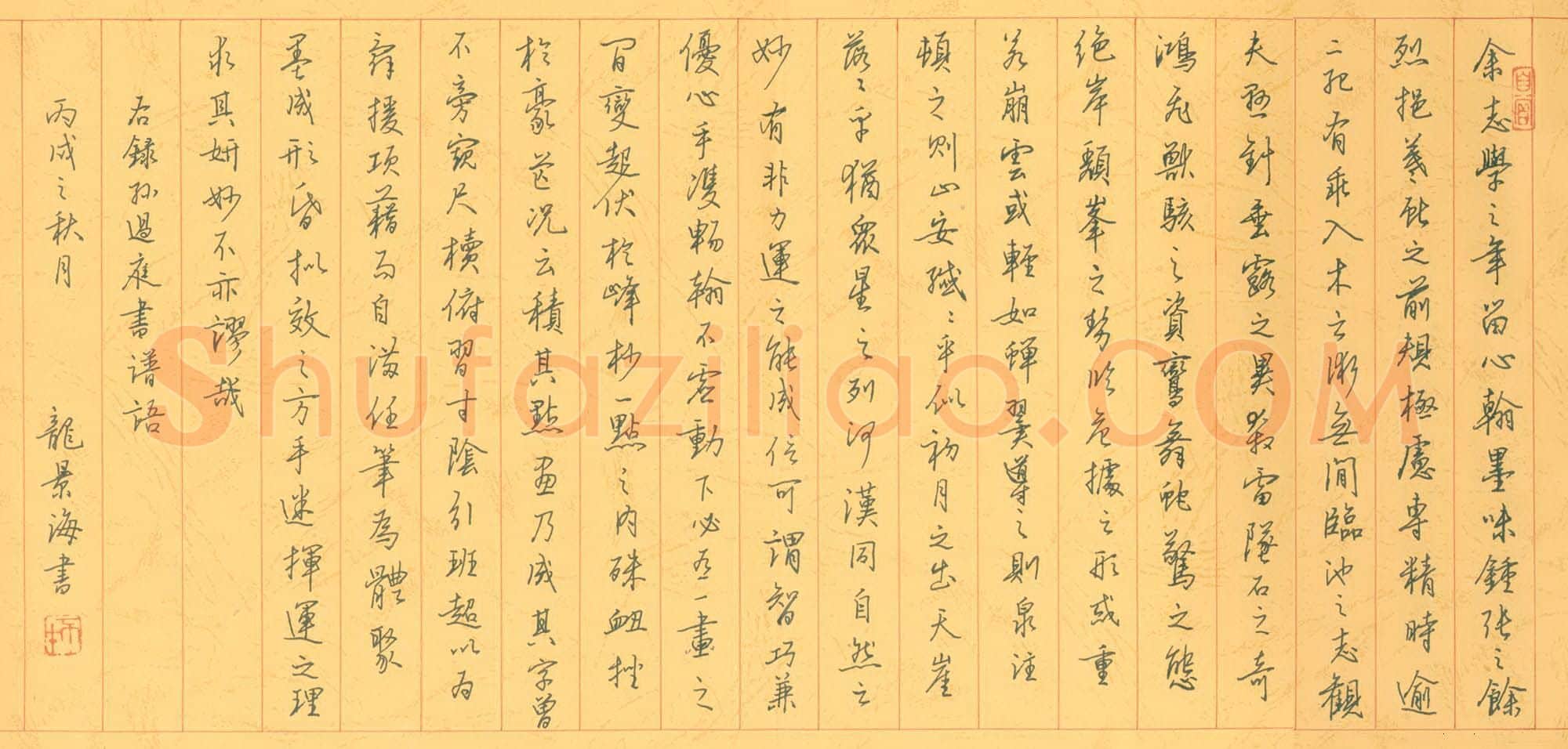 龙景海硬笔行书节录孙过庭书谱,硬笔书法作品