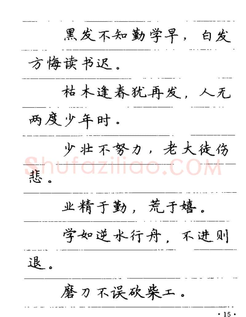 卢中南硬笔楷书字帖,摘自卢中南谚语名句钢笔字贴