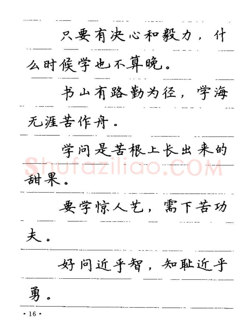 卢中南硬笔楷书字帖,摘自卢中南谚语名句钢笔字贴