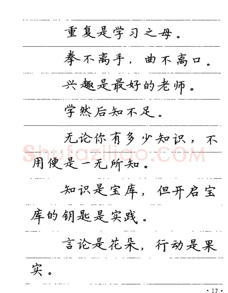 卢中南硬笔楷书字帖,摘自卢中南谚语名句钢笔字贴