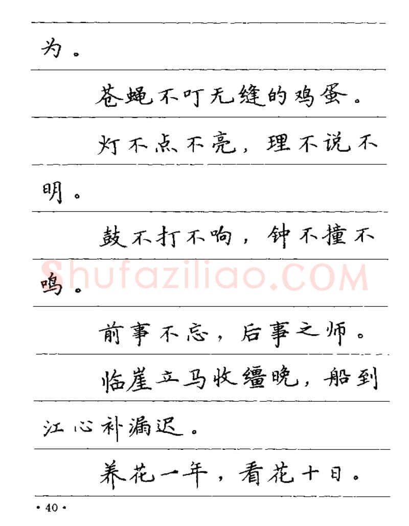 卢中南硬笔楷书字帖,摘自卢中南谚语名句钢笔字贴