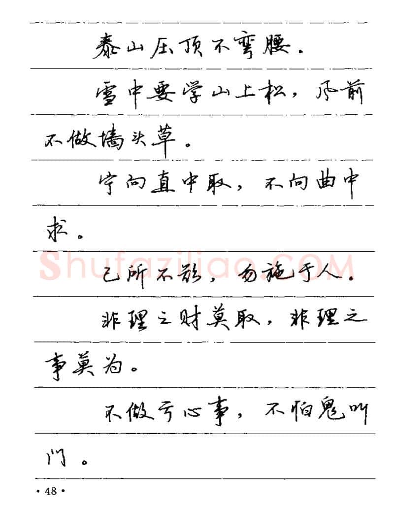 卢中南硬笔楷书字帖,摘自卢中南谚语名句钢笔字贴