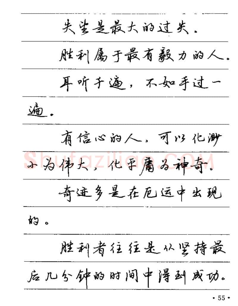 卢中南硬笔楷书字帖,摘自卢中南谚语名句钢笔字贴