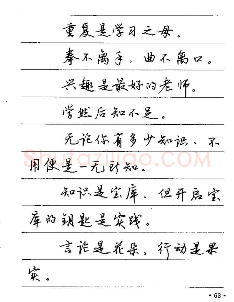 卢中南硬笔楷书字帖,摘自卢中南谚语名句钢笔字贴