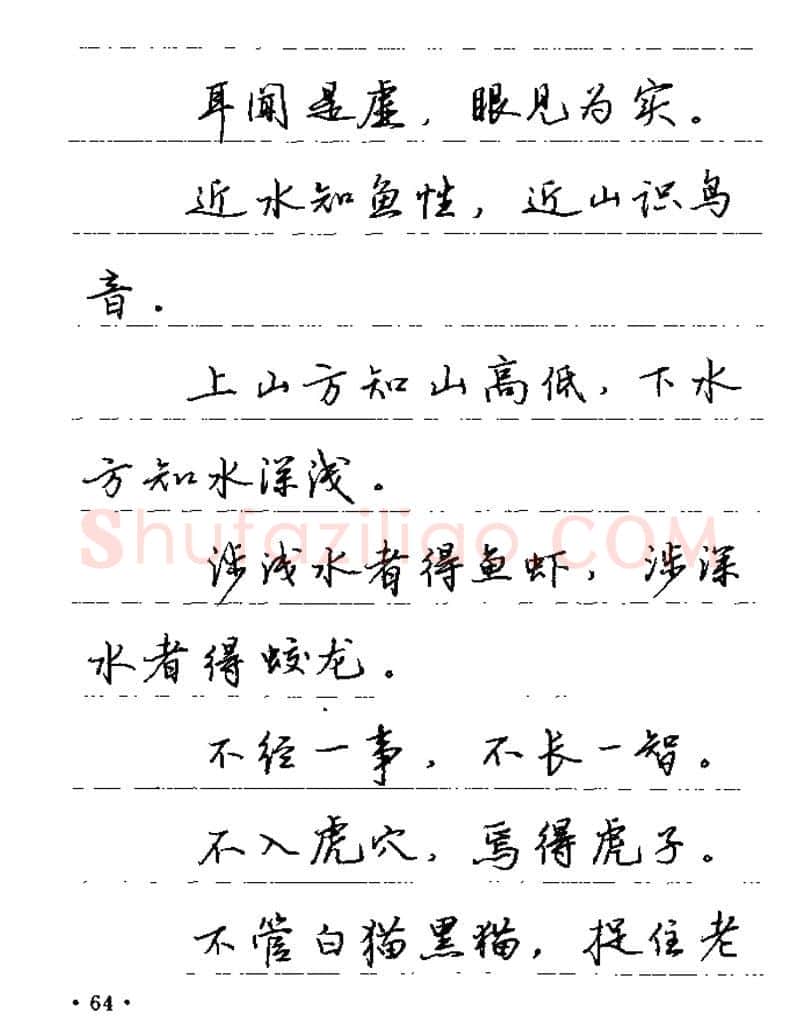 卢中南硬笔楷书字帖,摘自卢中南谚语名句钢笔字贴