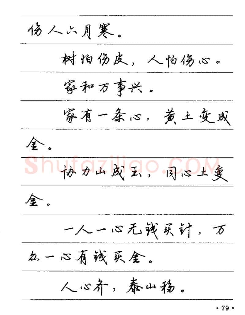卢中南硬笔楷书字帖,摘自卢中南谚语名句钢笔字贴