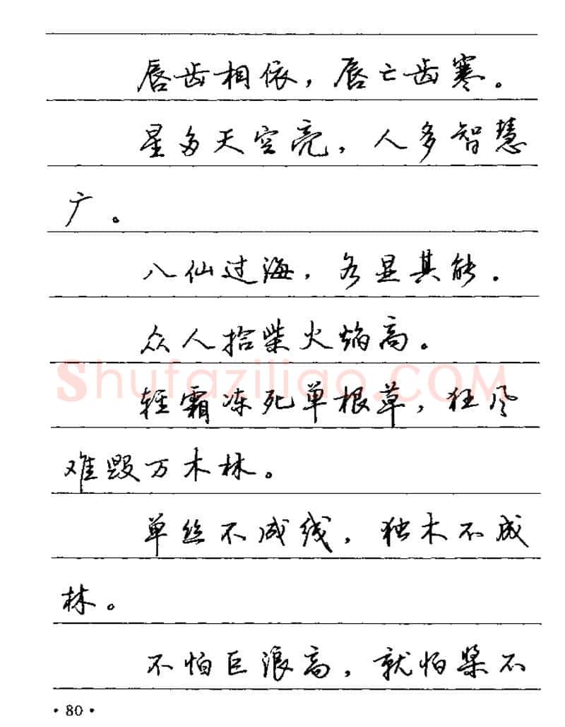 卢中南硬笔楷书字帖,摘自卢中南谚语名句钢笔字贴