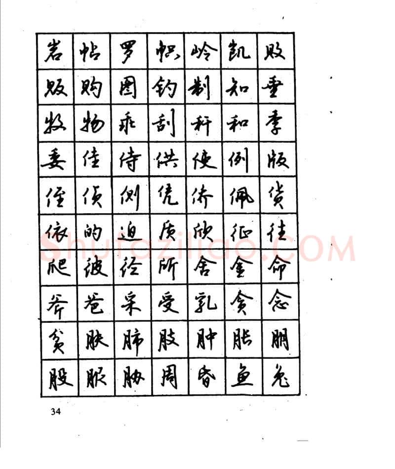沈鸿根硬笔行书字帖,摘自沈鸿根 江鸟钢笔行书字帖