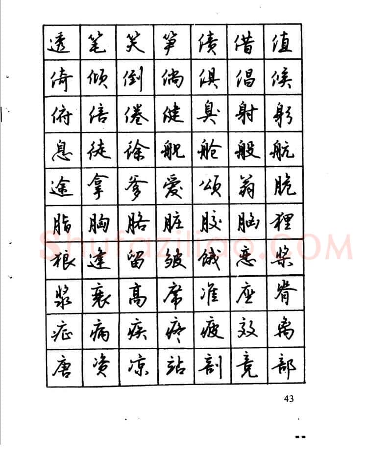 沈鸿根硬笔行书字帖,摘自沈鸿根 江鸟钢笔行书字帖