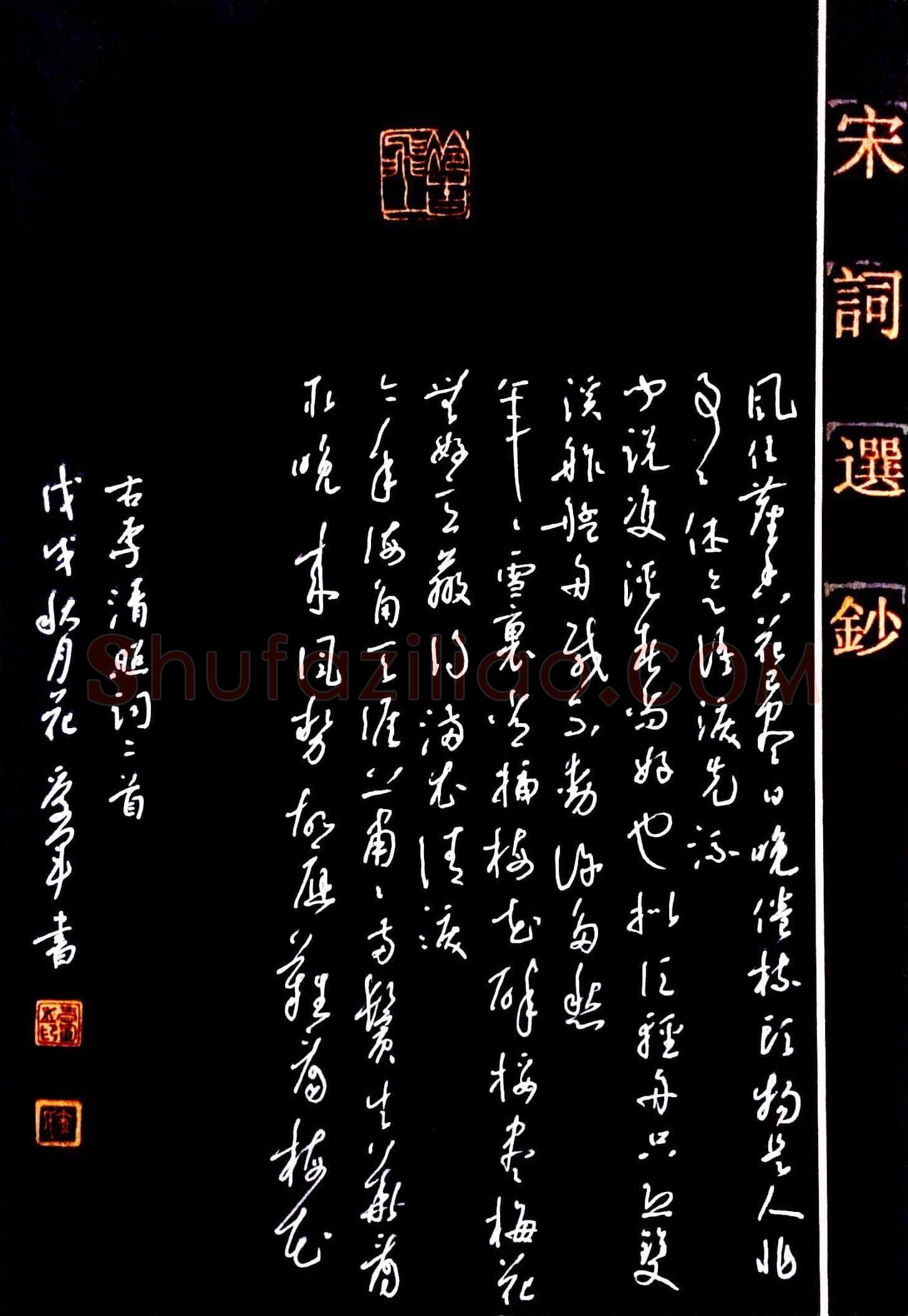 花爱军硬笔草书李清照词二首,花爱军硬笔书法作品