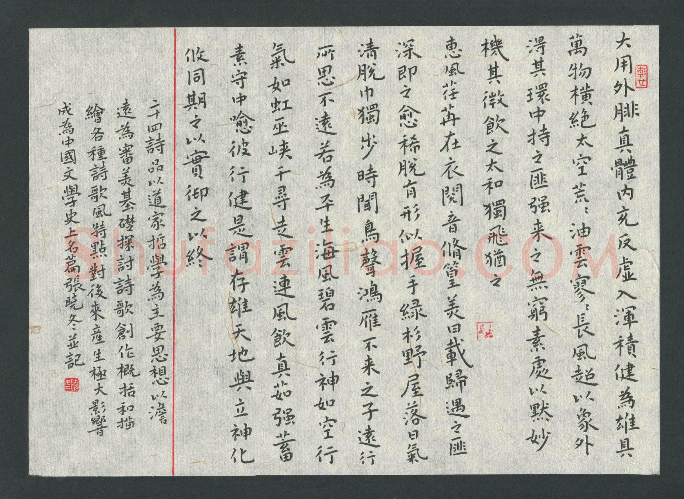 张晓冬(成人组)硬笔书法大赛入围作品选登,张晓冬硬笔书法作品