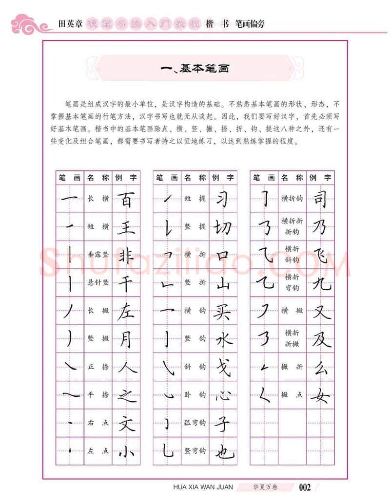 田英章硬笔楷书字帖,摘自田英章硬笔书法入门教程 楷书偏旁字帖