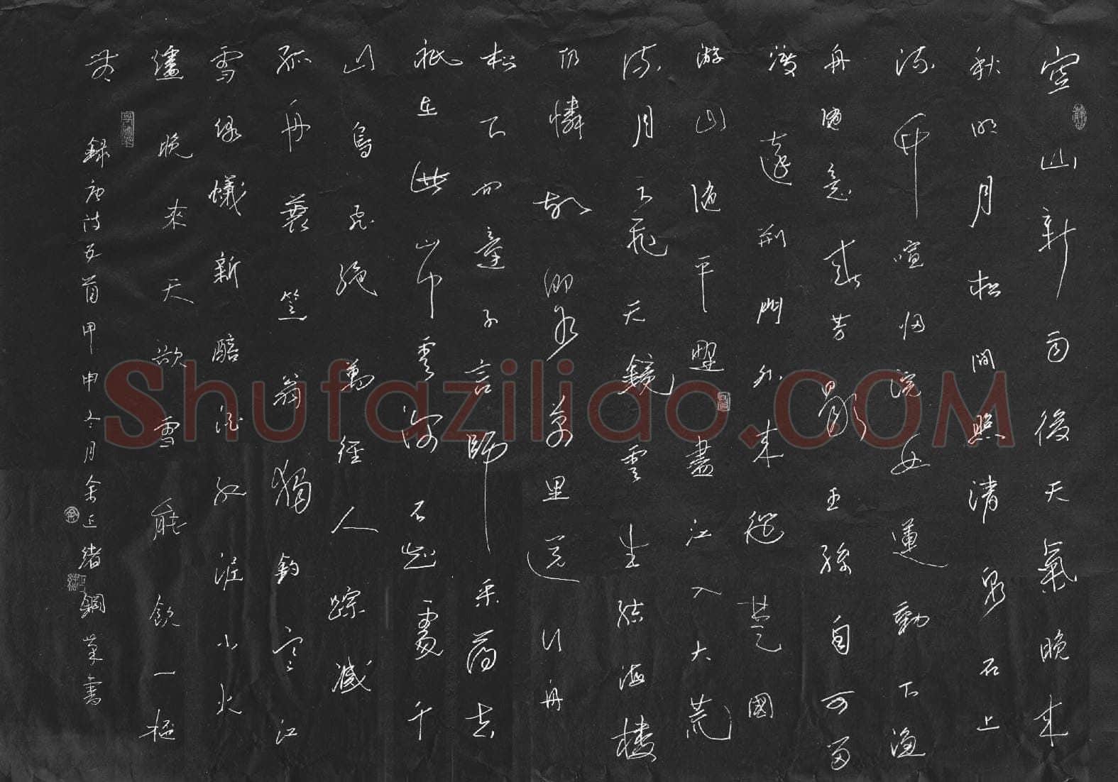 余正绪硬笔行草唐诗五首,余正绪硬笔书法作品