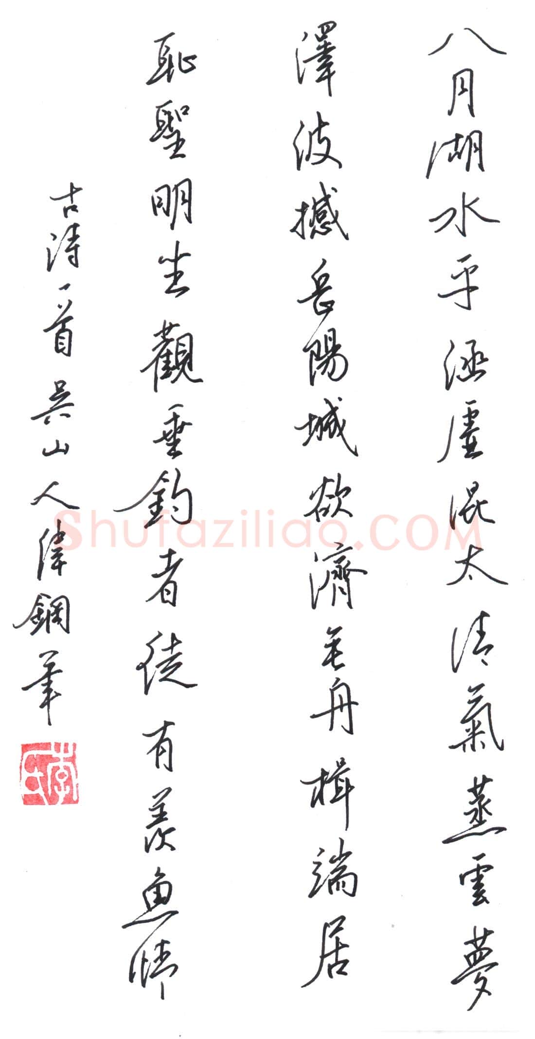 李伟硬笔行书古诗一首,李伟硬笔书法作品