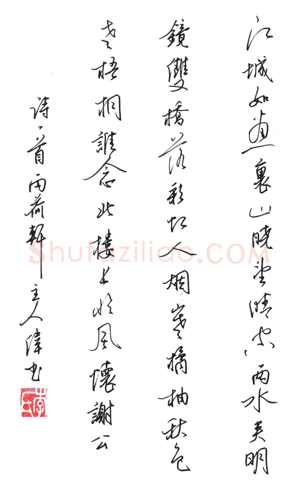 李伟硬笔行书诗一首,李伟硬笔书法作品