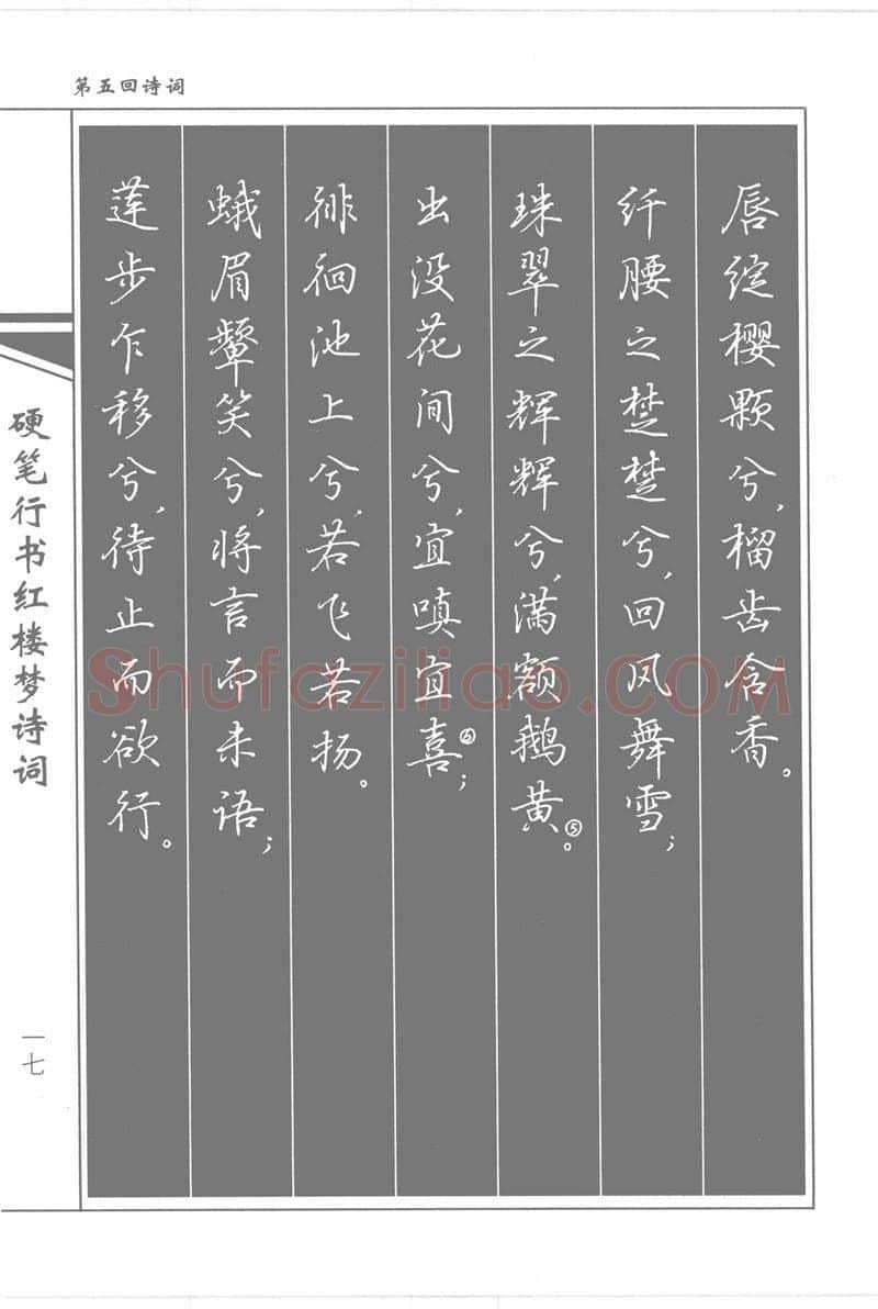 吴玉生硬笔行书字帖,摘自吴玉生硬笔行书红楼梦诗词
