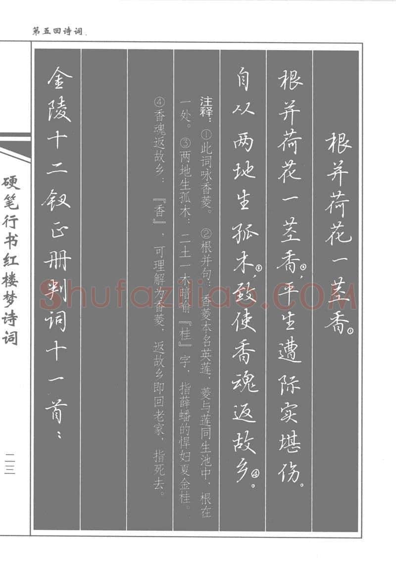 吴玉生硬笔行书字帖,摘自吴玉生硬笔行书红楼梦诗词