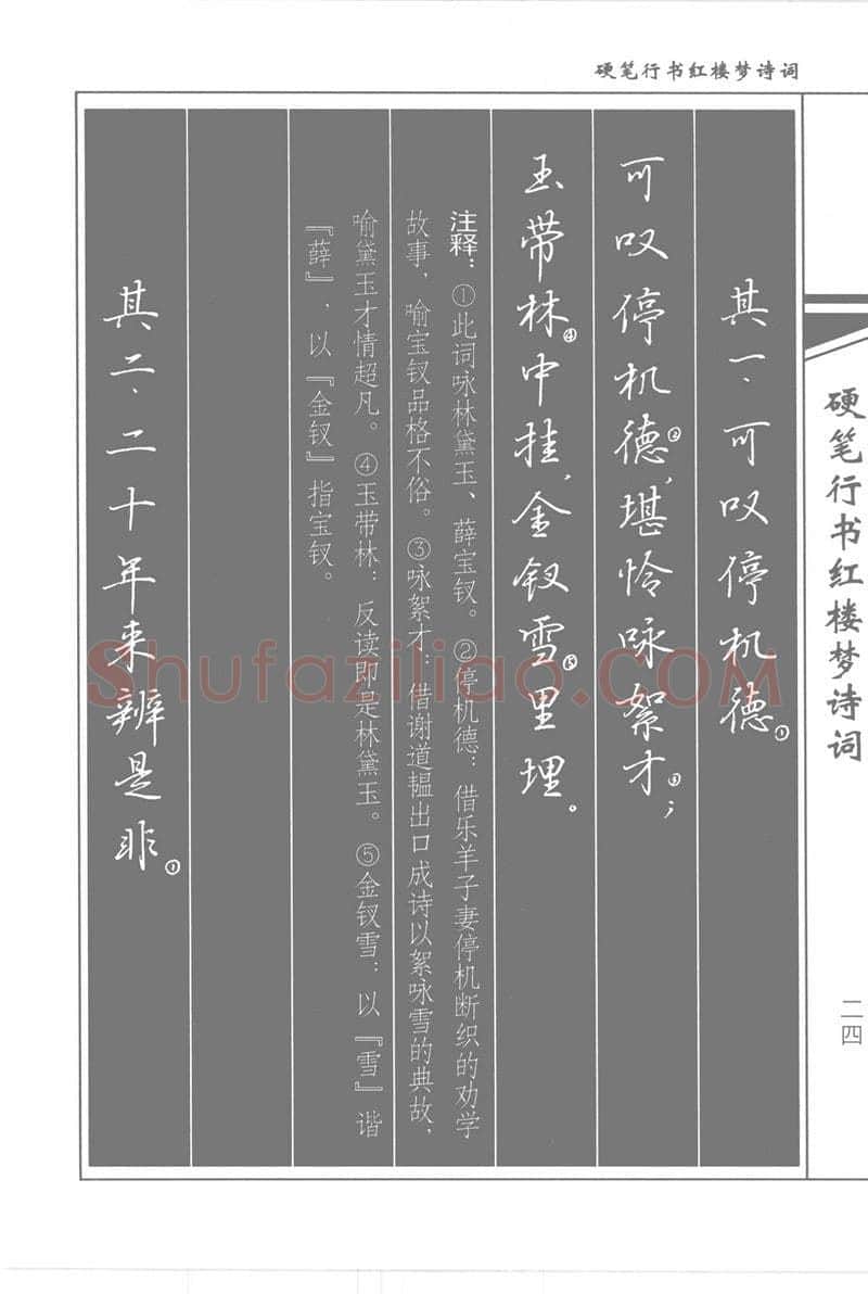 吴玉生硬笔行书字帖,摘自吴玉生硬笔行书红楼梦诗词