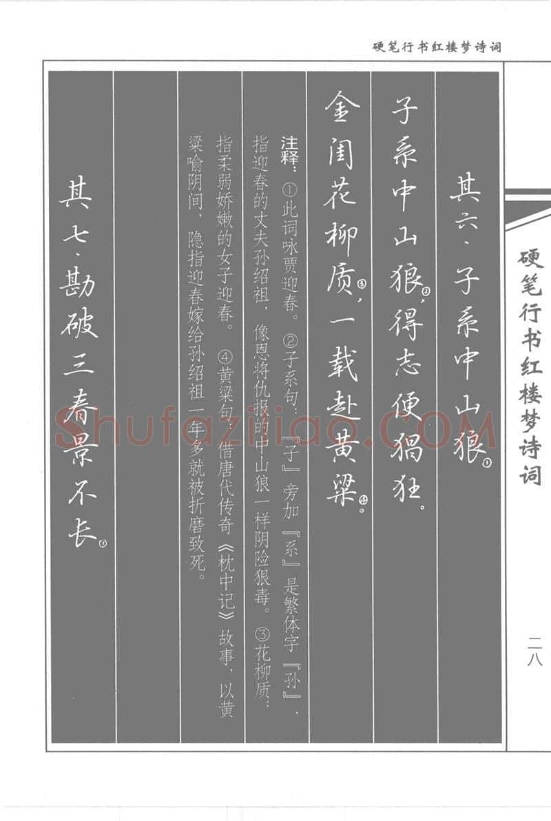 吴玉生硬笔行书字帖,摘自吴玉生硬笔行书红楼梦诗词