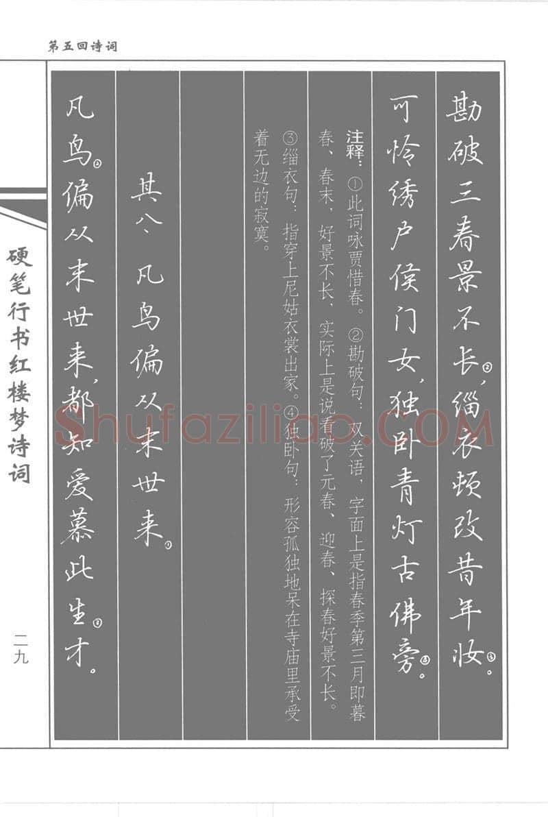 吴玉生硬笔行书字帖,摘自吴玉生硬笔行书红楼梦诗词
