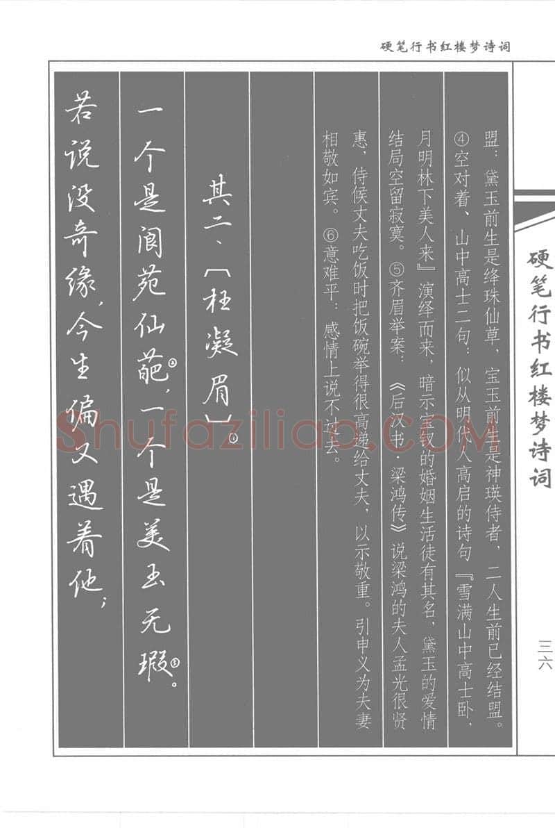 吴玉生硬笔行书字帖,摘自吴玉生硬笔行书红楼梦诗词
