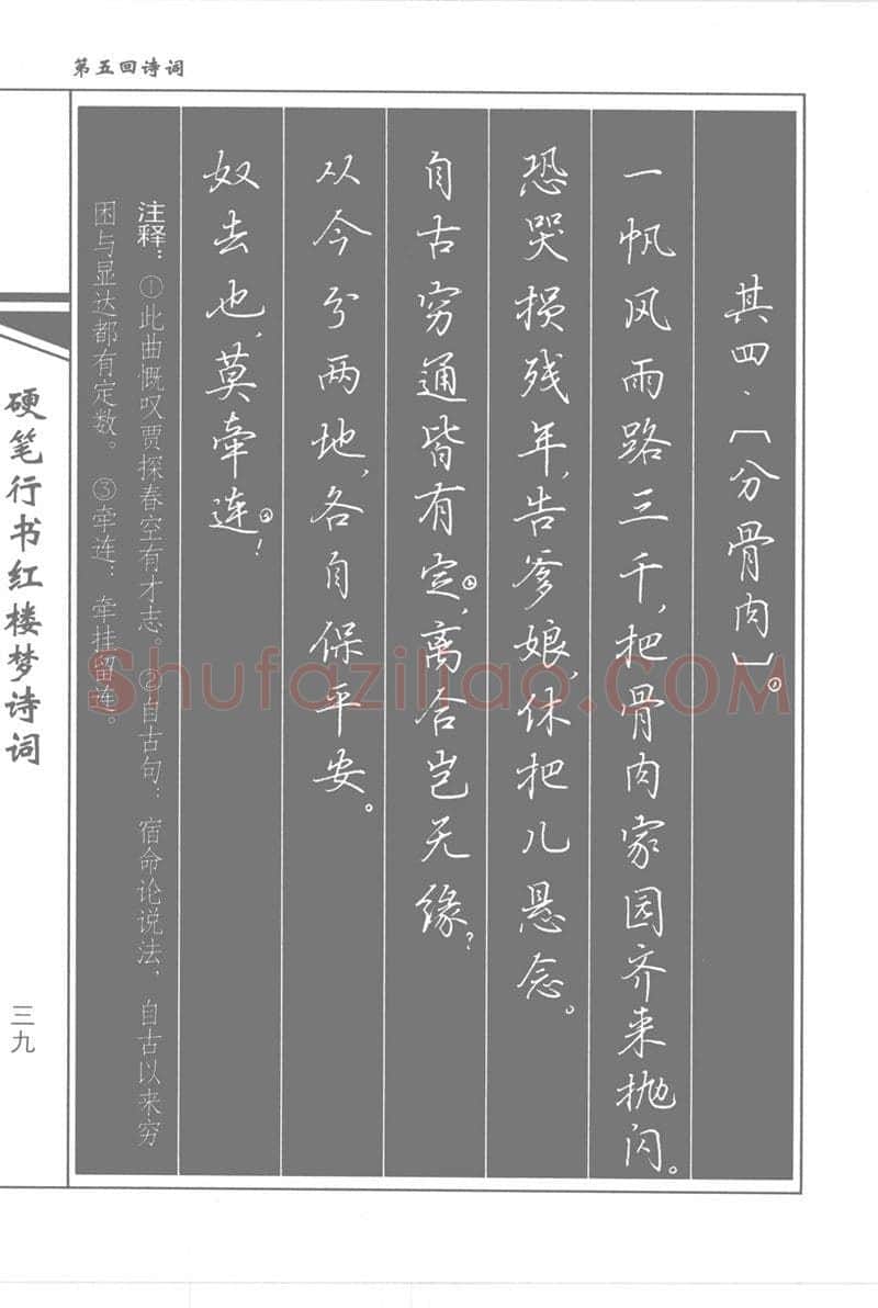 吴玉生硬笔行书字帖,摘自吴玉生硬笔行书红楼梦诗词