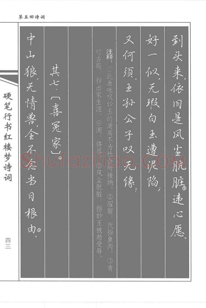 吴玉生硬笔行书字帖,摘自吴玉生硬笔行书红楼梦诗词