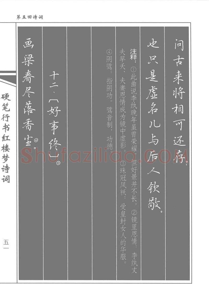 吴玉生硬笔行书字帖,摘自吴玉生硬笔行书红楼梦诗词