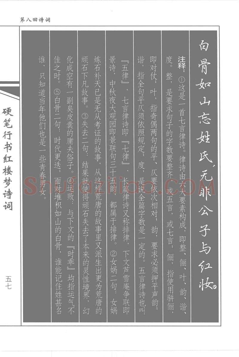 吴玉生硬笔行书字帖,摘自吴玉生硬笔行书红楼梦诗词