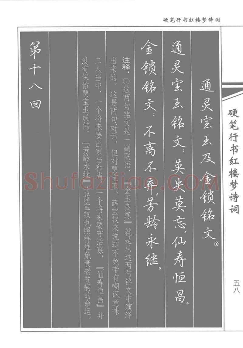 吴玉生硬笔行书字帖,摘自吴玉生硬笔行书红楼梦诗词