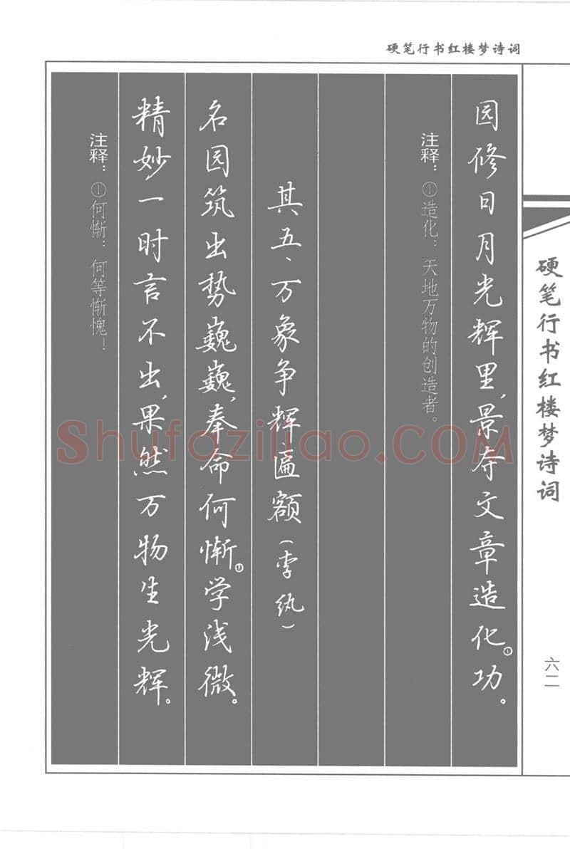 吴玉生硬笔行书字帖,摘自吴玉生硬笔行书红楼梦诗词
