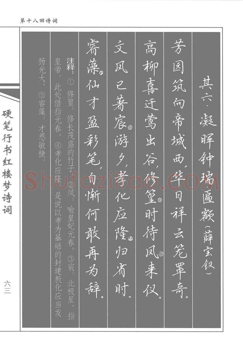 吴玉生硬笔行书字帖,摘自吴玉生硬笔行书红楼梦诗词