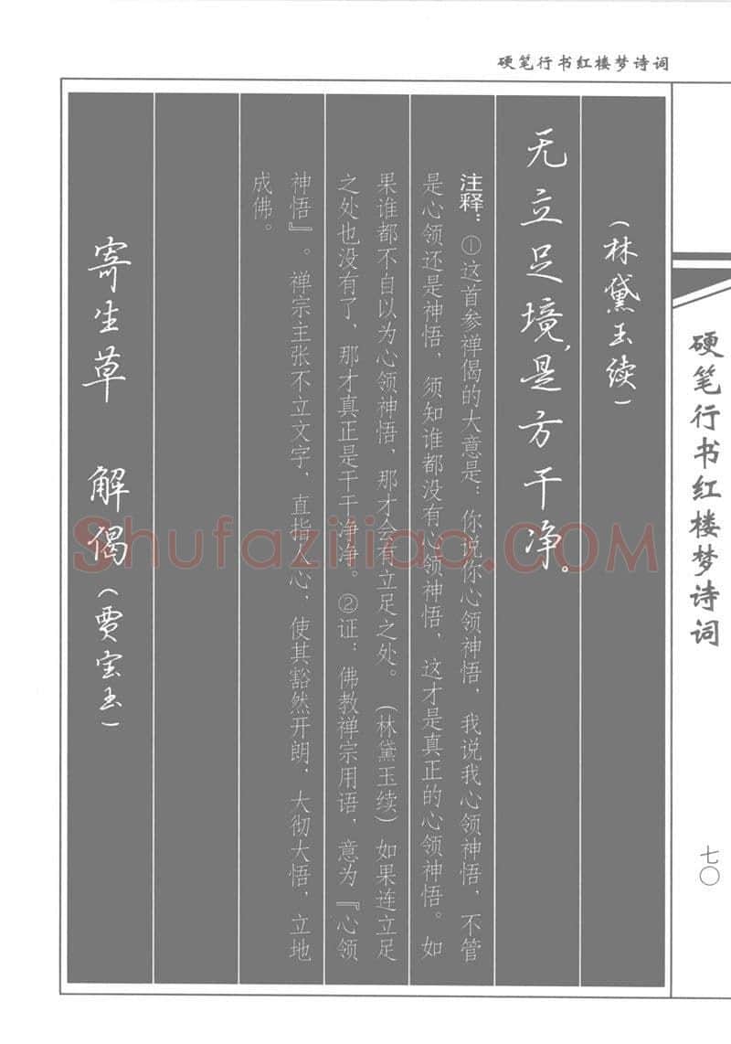 吴玉生硬笔行书字帖,摘自吴玉生硬笔行书红楼梦诗词