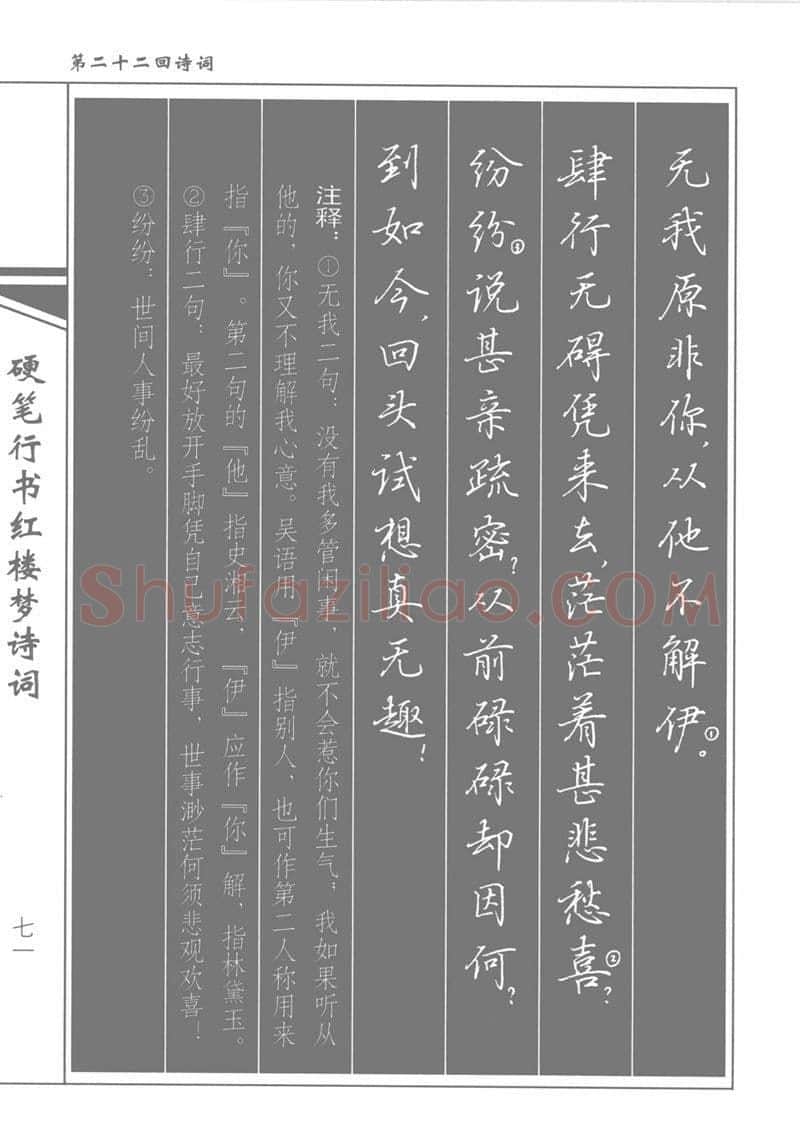 吴玉生硬笔行书字帖,摘自吴玉生硬笔行书红楼梦诗词