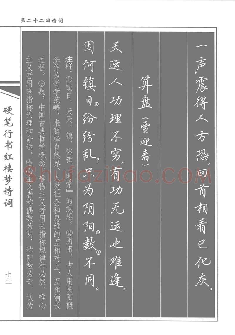 吴玉生硬笔行书字帖,摘自吴玉生硬笔行书红楼梦诗词