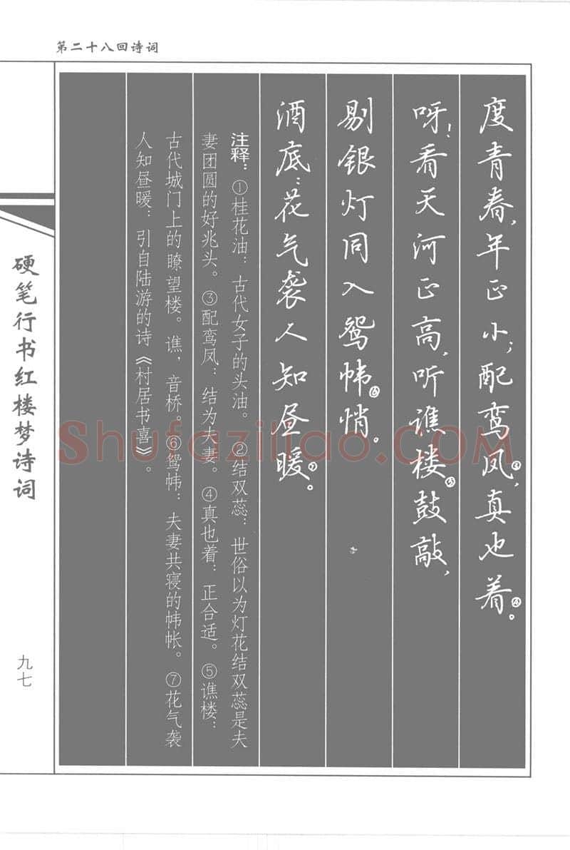 吴玉生硬笔行书字帖,摘自吴玉生硬笔行书红楼梦诗词