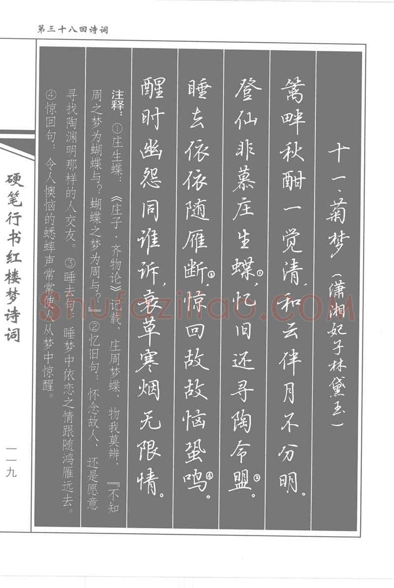吴玉生硬笔行书字帖,摘自吴玉生硬笔行书红楼梦诗词