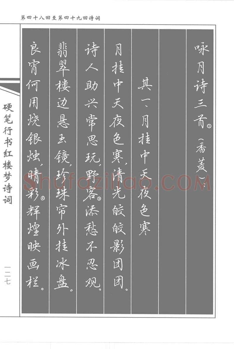 吴玉生硬笔行书字帖,摘自吴玉生硬笔行书红楼梦诗词