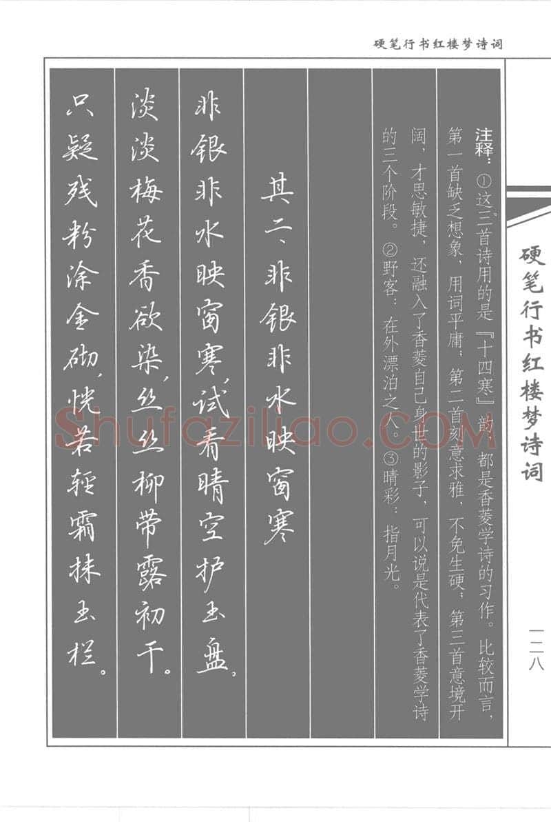 吴玉生硬笔行书字帖,摘自吴玉生硬笔行书红楼梦诗词