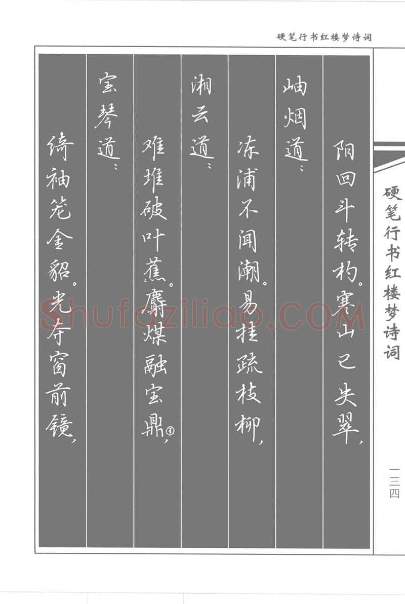 吴玉生硬笔行书字帖,摘自吴玉生硬笔行书红楼梦诗词