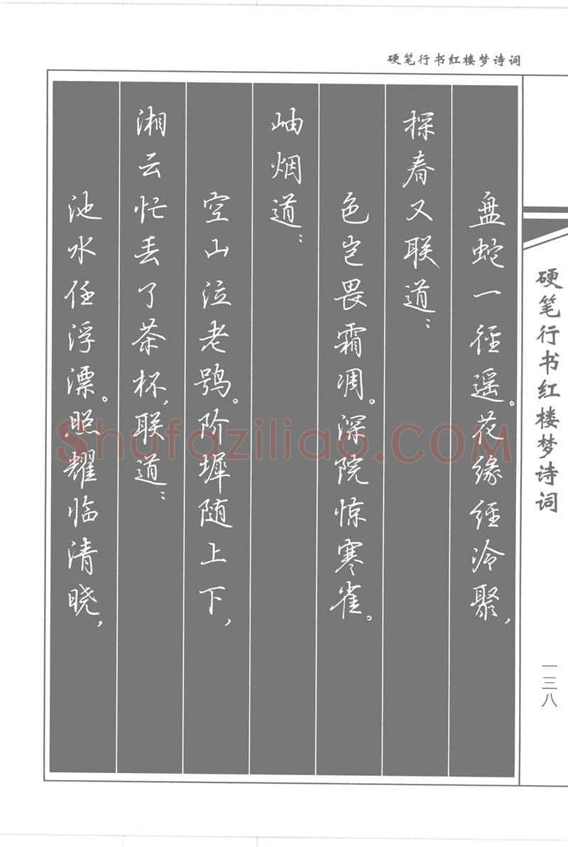 吴玉生硬笔行书字帖,摘自吴玉生硬笔行书红楼梦诗词