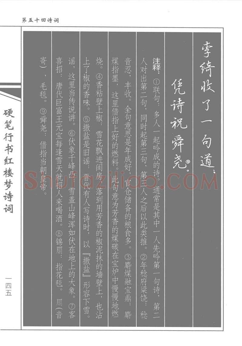 吴玉生硬笔行书字帖,摘自吴玉生硬笔行书红楼梦诗词