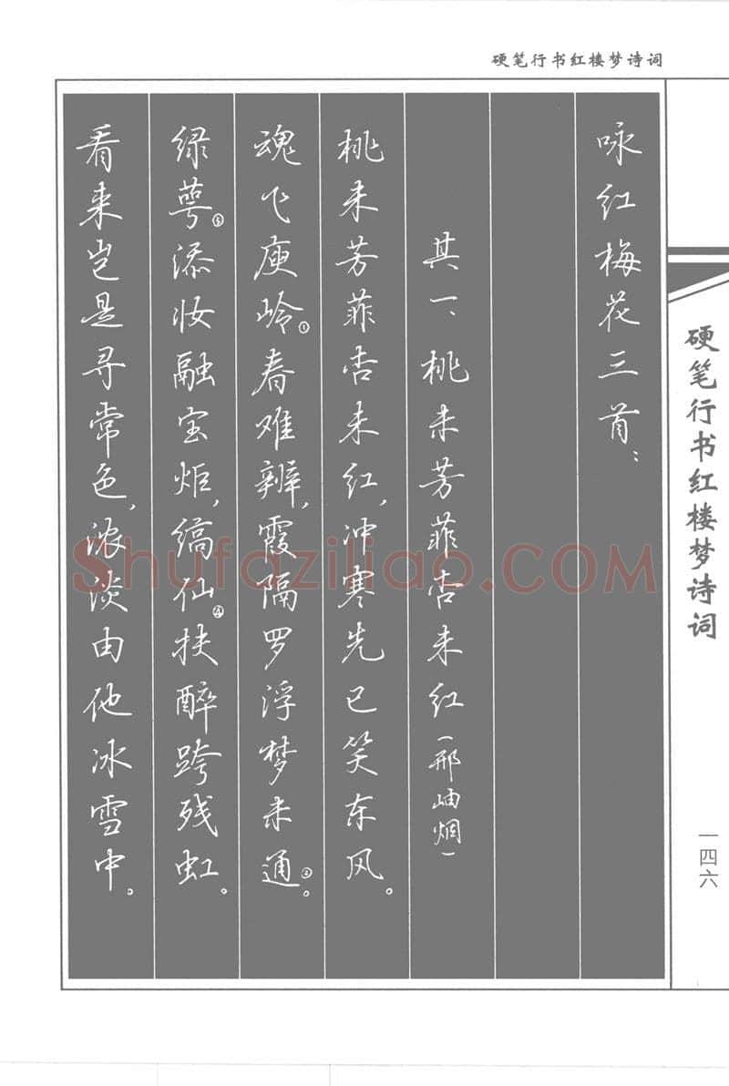 吴玉生硬笔行书字帖,摘自吴玉生硬笔行书红楼梦诗词